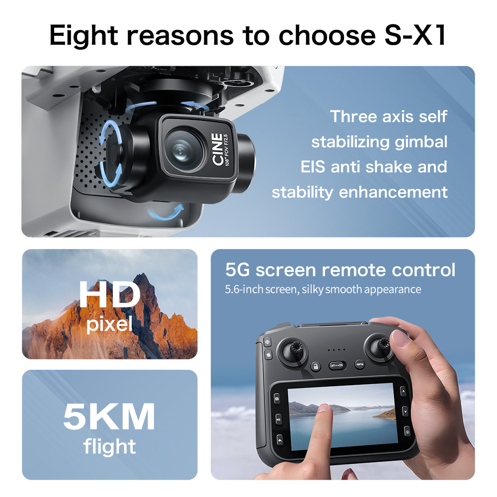 S-X1 MAX GPS Drone with 3-Axis - Drone Camera Thermal のレビューと価格