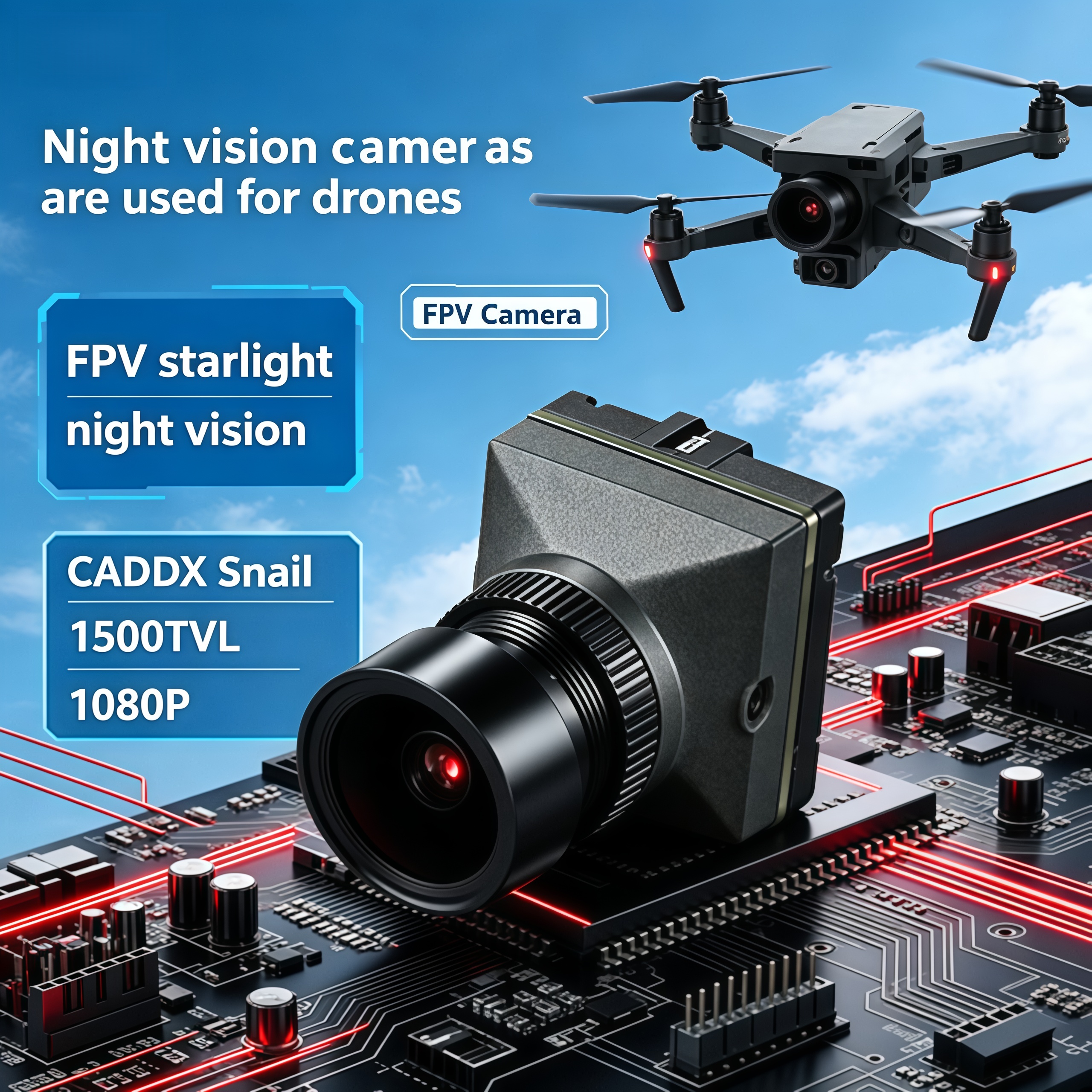 1500TVL HD CADDX Snail FPV Cam - Drone Camera Lens のレビューと価格